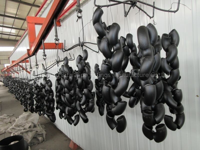 1/2'acier au carbone soudé bout à bout noir des garnitures P245GH coude long de rayon de 45 degrés